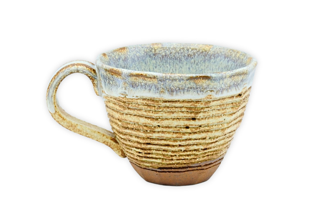 Kubek japoński handmade beżowo-brązowy
