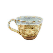 Kubek japoński handmade beżowo-brązowy