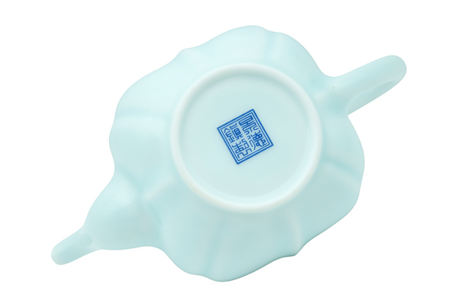 Czajniczek porcelanowy niebieski dynia